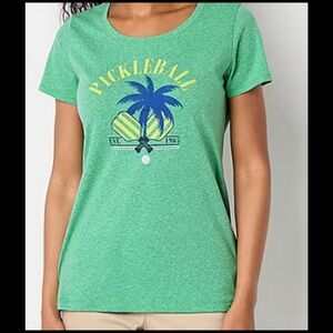 St. John’s Bays Women’s Short Sleeve Cotton Pickleball Shirt NWT SIZE XL